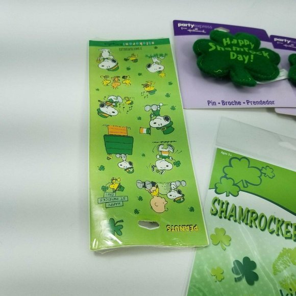 Hallmark St Patricks Pin Snoopy Stickers - Picture 4 of 8